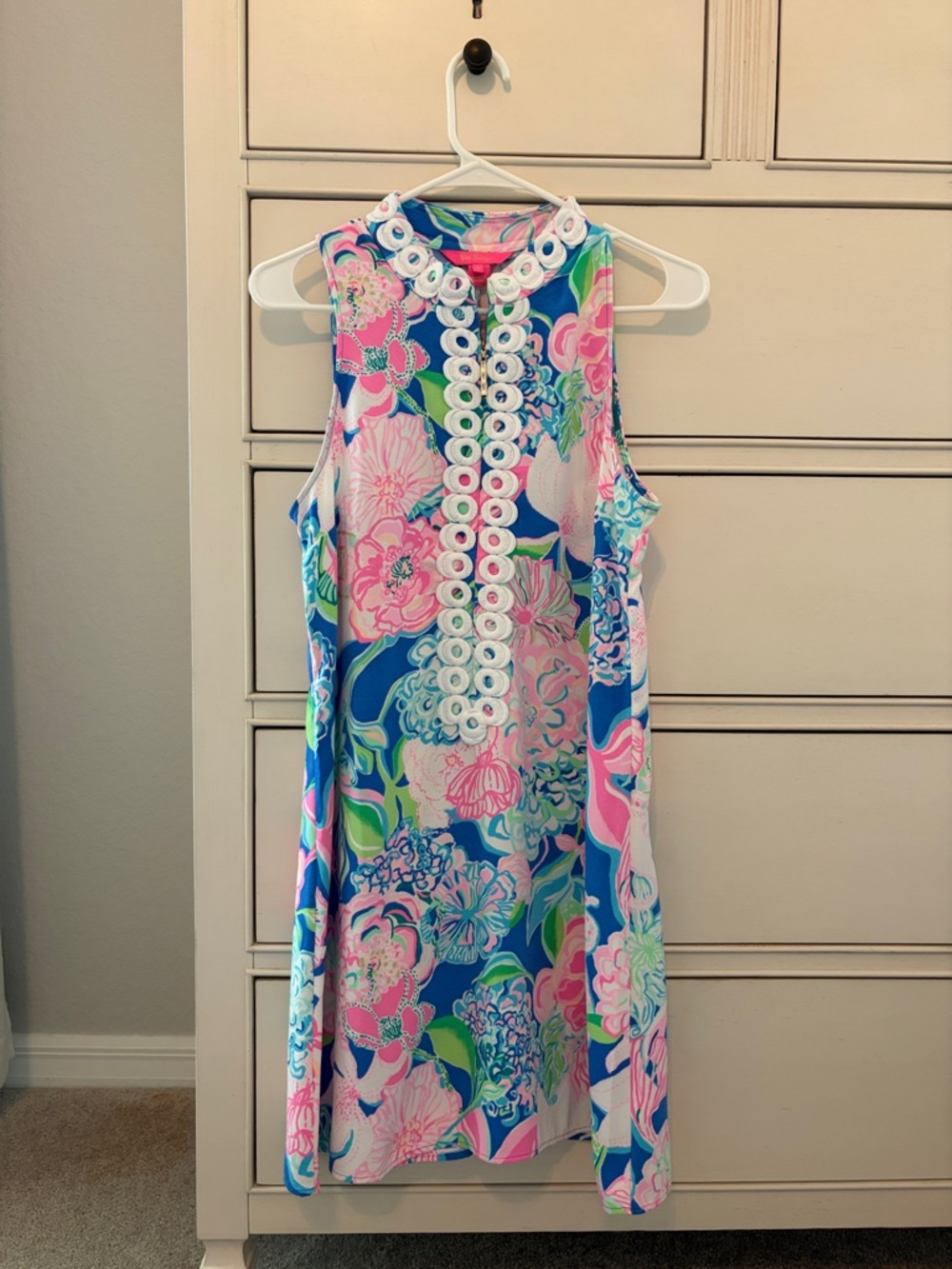 Lilly Pulitzer Pink Blue Green Floral Sleeveless Shift Dress-like new!